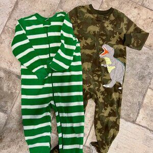 2 Pair Toddler Footed Pajamas